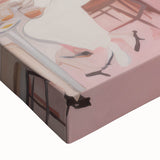 Electric Café Wall Art - Modern Pink Bistro Scene with Artistic Flair