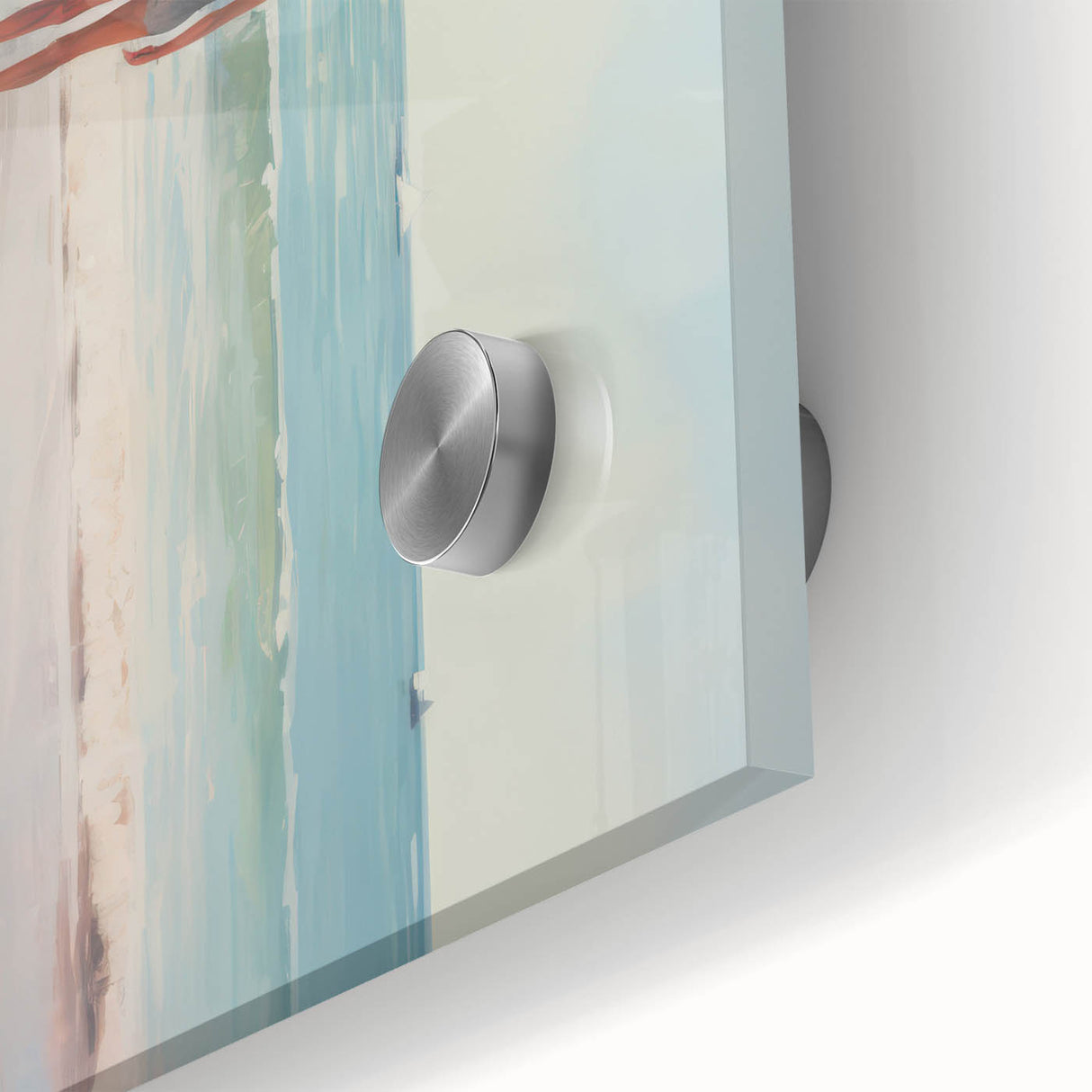 Electric Coastal Wall Art - Serene Beach Scene with Modern Pastel Tones