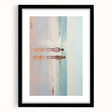 Electric Coastal Wall Art - Serene Beach Scene with Modern Pastel Tones