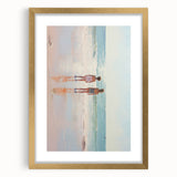 Electric Coastal Wall Art - Serene Beach Scene with Modern Pastel Tones