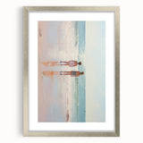 Electric Coastal Wall Art - Serene Beach Scene with Modern Pastel Tones