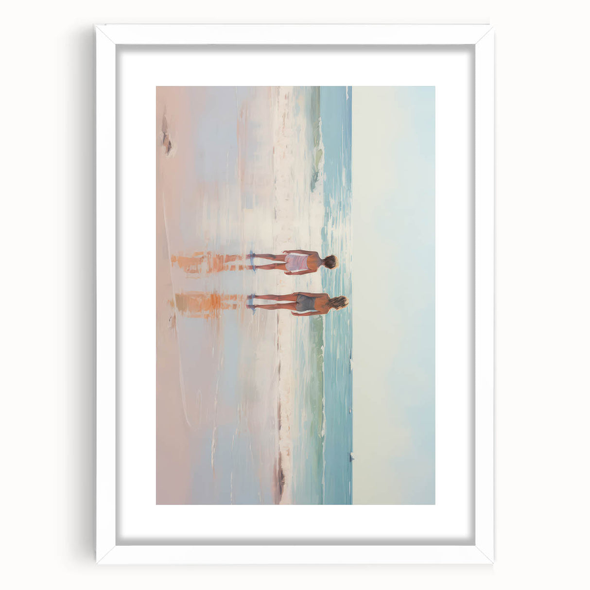 Electric Coastal Wall Art - Serene Beach Scene with Modern Pastel Tones