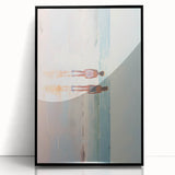 Electric Coastal Wall Art - Serene Beach Scene with Modern Pastel Tones