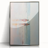 Electric Coastal Wall Art - Serene Beach Scene with Modern Pastel Tones