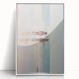 Electric Coastal Wall Art - Serene Beach Scene with Modern Pastel Tones