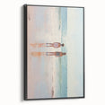 Electric Coastal Wall Art - Serene Beach Scene with Modern Pastel Tones