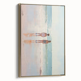 Electric Coastal Wall Art - Serene Beach Scene with Modern Pastel Tones