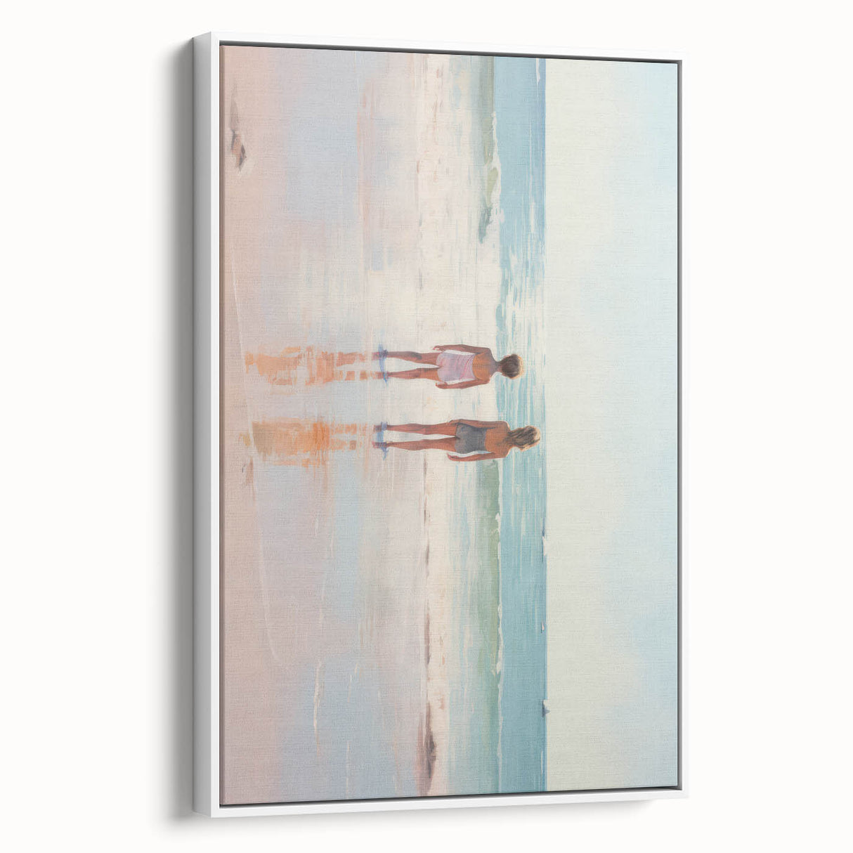 Electric Coastal Wall Art - Serene Beach Scene with Modern Pastel Tones