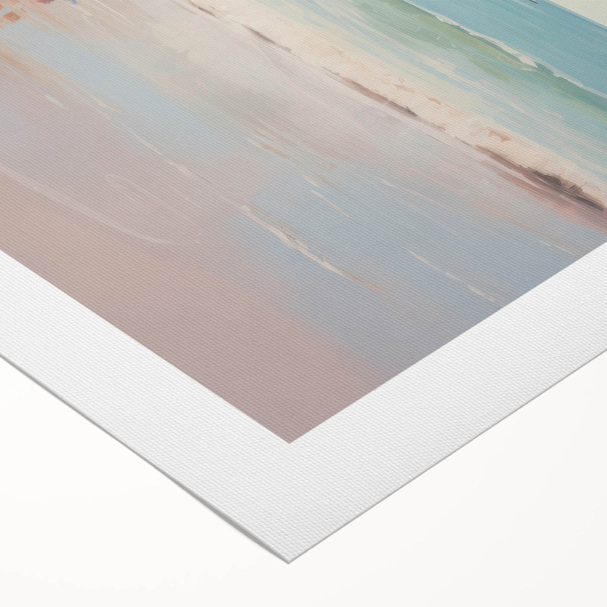 Electric Coastal Wall Art - Serene Beach Scene with Modern Pastel Tones