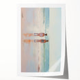 Electric Coastal Wall Art - Serene Beach Scene with Modern Pastel Tones
