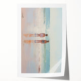 Electric Coastal Wall Art - Serene Beach Scene with Modern Pastel Tones