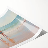 Electric Coastal Wall Art - Serene Beach Scene with Modern Pastel Tones