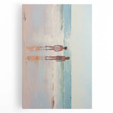 Electric Coastal Wall Art - Serene Beach Scene with Modern Pastel Tones