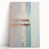 Electric Coastal Wall Art - Serene Beach Scene with Modern Pastel Tones