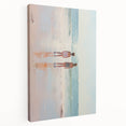 Electric Coastal Wall Art - Serene Beach Scene with Modern Pastel Tones