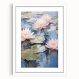 Electric Water Lily Wall Art - Tranquil Pond Scene with Soft Pastel Hues