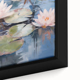 Electric Water Lily Wall Art - Tranquil Pond Scene with Soft Pastel Hues