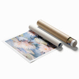 Electric Water Lily Wall Art - Tranquil Pond Scene with Soft Pastel Hues