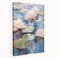 Electric Water Lily Wall Art - Tranquil Pond Scene with Soft Pastel Hues