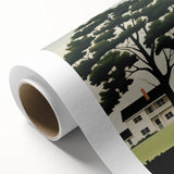 Electric Coastal House Wall Art - Tranquil Tree and Seaside Home Scene