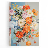 Electric Floral Wall Art - Vibrant Bouquet in Modern Vase with Pastel Hues