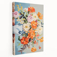Electric Floral Wall Art - Vibrant Bouquet in Modern Vase with Pastel Hues