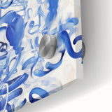 Vibrant Electric Blue Abstract Wall Art - Modern Fluid Electric Canvas