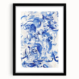 Vibrant Electric Blue Abstract Wall Art - Modern Fluid Electric Canvas