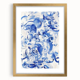Vibrant Electric Blue Abstract Wall Art - Modern Fluid Electric Canvas