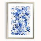 Vibrant Electric Blue Abstract Wall Art - Modern Fluid Electric Canvas