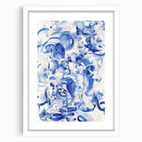 Vibrant Electric Blue Abstract Wall Art - Modern Fluid Electric Canvas