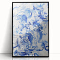 Vibrant Electric Blue Abstract Wall Art - Modern Fluid Electric Canvas
