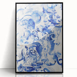 Vibrant Electric Blue Abstract Wall Art - Modern Fluid Electric Canvas