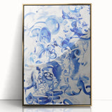 Vibrant Electric Blue Abstract Wall Art - Modern Fluid Electric Canvas