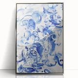 Vibrant Electric Blue Abstract Wall Art - Modern Fluid Electric Canvas