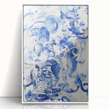 Vibrant Electric Blue Abstract Wall Art - Modern Fluid Electric Canvas