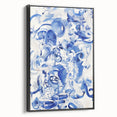 Vibrant Electric Blue Abstract Wall Art - Modern Fluid Electric Canvas