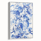 Vibrant Electric Blue Abstract Wall Art - Modern Fluid Electric Canvas