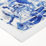 Vibrant Electric Blue Abstract Wall Art - Modern Fluid Electric Canvas