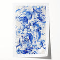 Vibrant Electric Blue Abstract Wall Art - Modern Fluid Electric Canvas