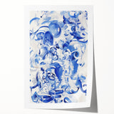 Vibrant Electric Blue Abstract Wall Art - Modern Fluid Electric Canvas