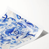 Vibrant Electric Blue Abstract Wall Art - Modern Fluid Electric Canvas