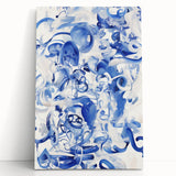Vibrant Electric Blue Abstract Wall Art - Modern Fluid Electric Canvas