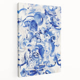 Vibrant Electric Blue Abstract Wall Art - Modern Fluid Electric Canvas