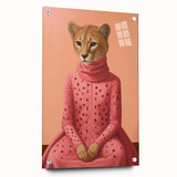 Chic Electric Cheetah Portrait Art – Modern Vibrant Electric Wall Decor