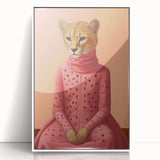 Chic Electric Cheetah Portrait Art – Modern Vibrant Electric Wall Decor