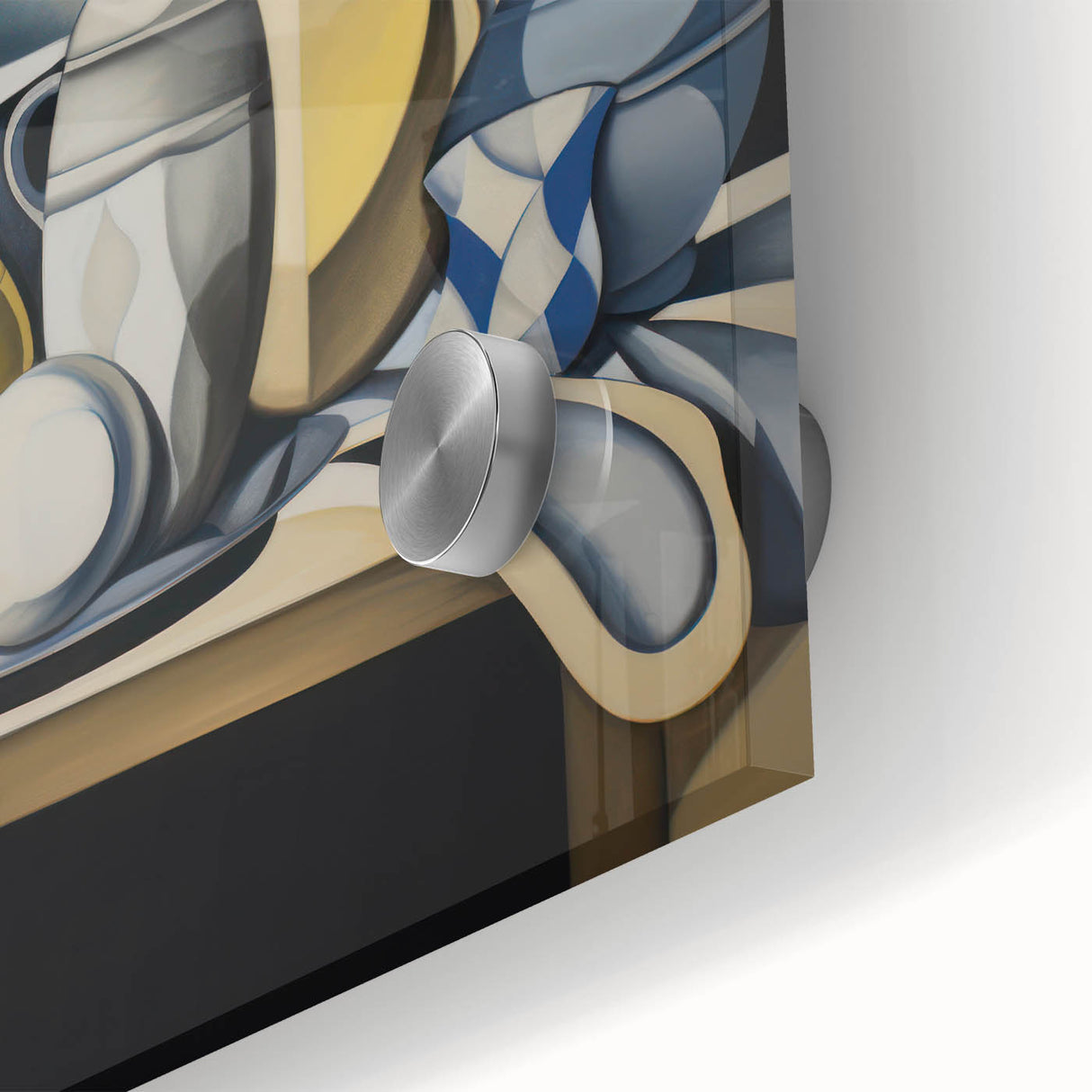 Electric Abstract Still Life Wall Art - Modern Cubist Vase Composition