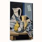 Electric Abstract Still Life Wall Art - Modern Cubist Vase Composition