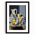 Electric Abstract Still Life Wall Art - Modern Cubist Vase Composition
