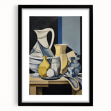 Electric Abstract Still Life Wall Art - Modern Cubist Vase Composition